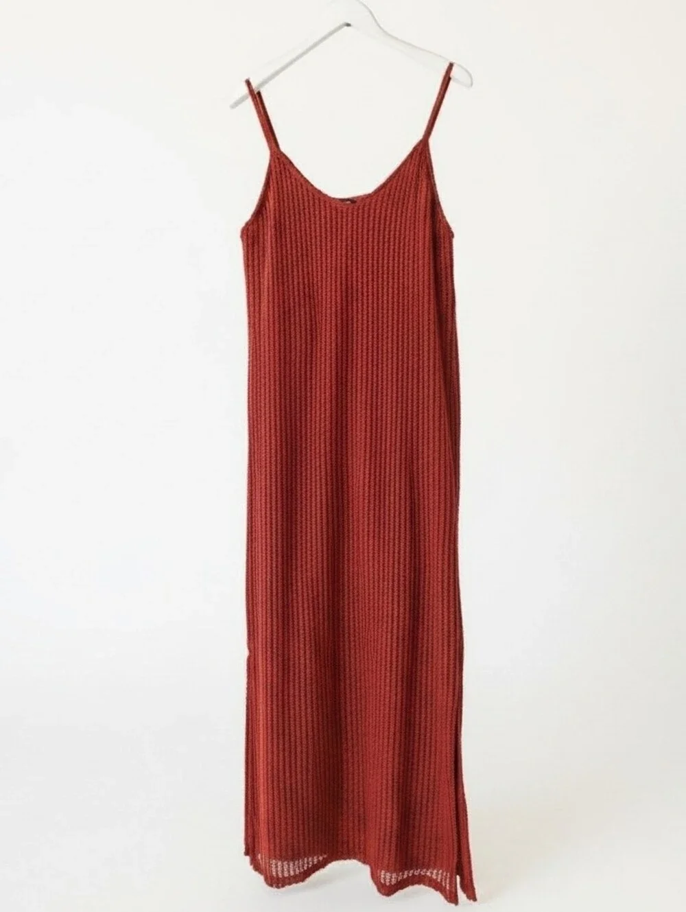 By the River Burnt Orange Bohemian Hippie Crochet Beach Maxi Size L - Picture 7 of 12